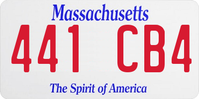 MA license plate 441CB4
