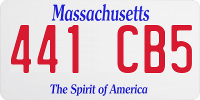 MA license plate 441CB5