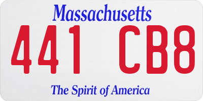 MA license plate 441CB8