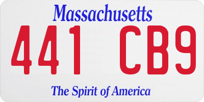 MA license plate 441CB9