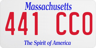 MA license plate 441CC0