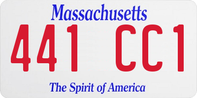 MA license plate 441CC1