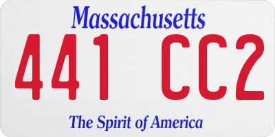 MA license plate 441CC2