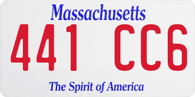 MA license plate 441CC6