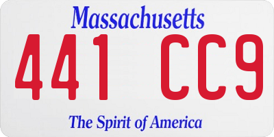 MA license plate 441CC9