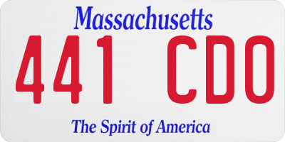MA license plate 441CD0
