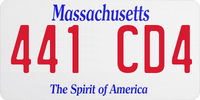 MA license plate 441CD4