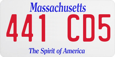 MA license plate 441CD5