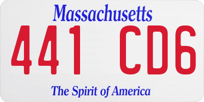MA license plate 441CD6