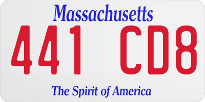 MA license plate 441CD8