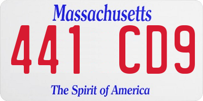 MA license plate 441CD9