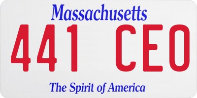 MA license plate 441CE0