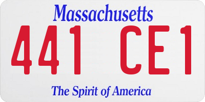 MA license plate 441CE1