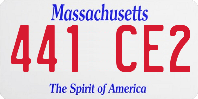 MA license plate 441CE2