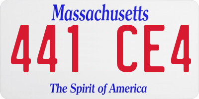 MA license plate 441CE4