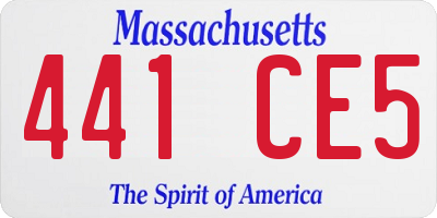 MA license plate 441CE5