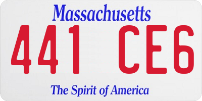 MA license plate 441CE6