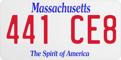 MA license plate 441CE8