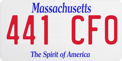 MA license plate 441CF0