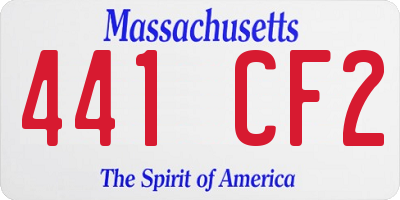 MA license plate 441CF2