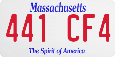 MA license plate 441CF4