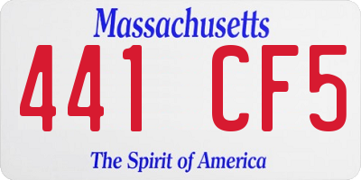 MA license plate 441CF5