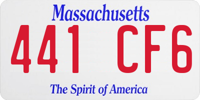 MA license plate 441CF6