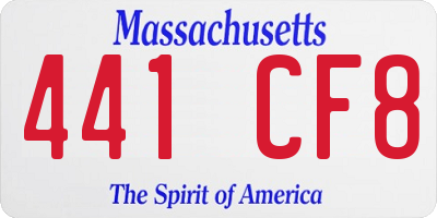 MA license plate 441CF8