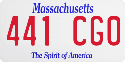 MA license plate 441CG0
