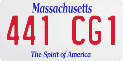MA license plate 441CG1