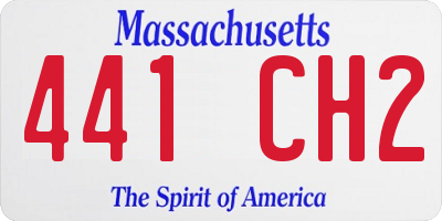 MA license plate 441CH2
