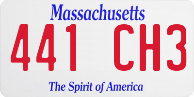 MA license plate 441CH3