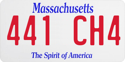 MA license plate 441CH4