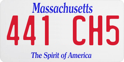 MA license plate 441CH5