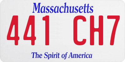 MA license plate 441CH7