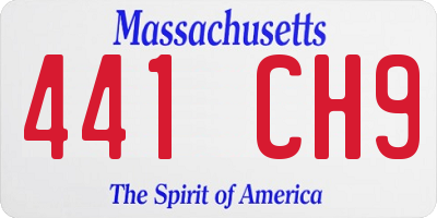MA license plate 441CH9