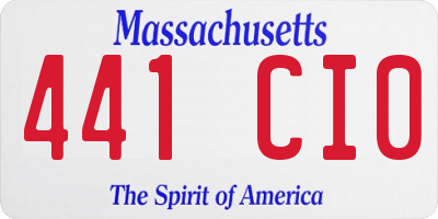 MA license plate 441CI0