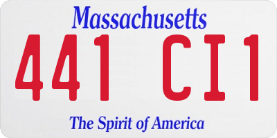 MA license plate 441CI1
