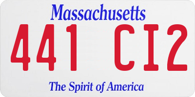 MA license plate 441CI2