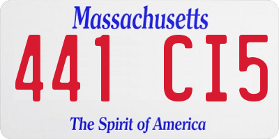 MA license plate 441CI5