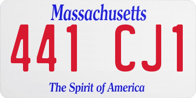 MA license plate 441CJ1