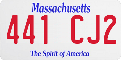 MA license plate 441CJ2