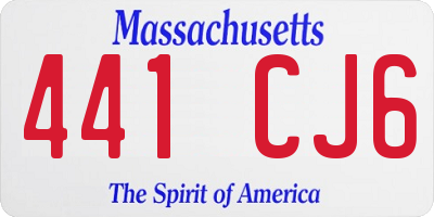 MA license plate 441CJ6