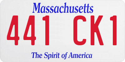 MA license plate 441CK1