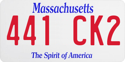 MA license plate 441CK2