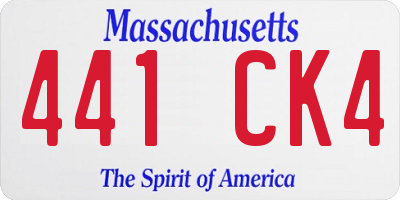 MA license plate 441CK4
