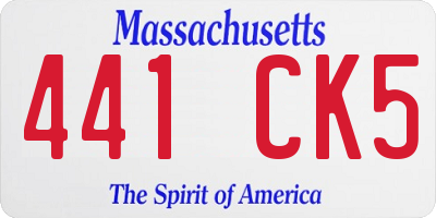 MA license plate 441CK5