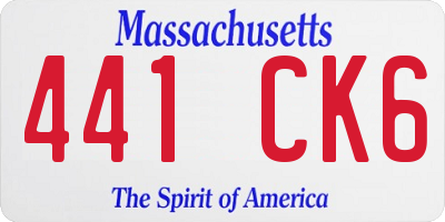 MA license plate 441CK6