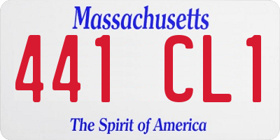 MA license plate 441CL1