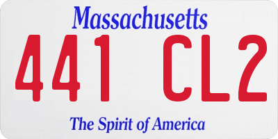 MA license plate 441CL2